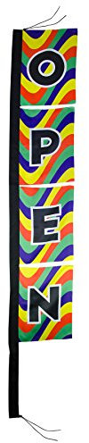 In the Breeze Open Sign 4-Section Banner Flag