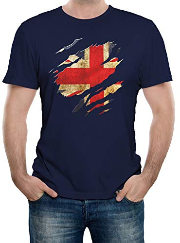 Reality Glitch Men's Torn Union Jack Flag UK T Shirt