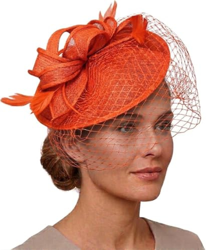 Caprilite Sinamay Kopfband mit Untertasse, Fascinator, Hochzeit, Ascot-Hut, Hutmacher, Vogelkäfigschleier