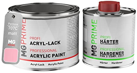 Pantone 707C Red Peinture acrylique mate Pot de 0,75 litre / 750 ml, y compris le durcisseur