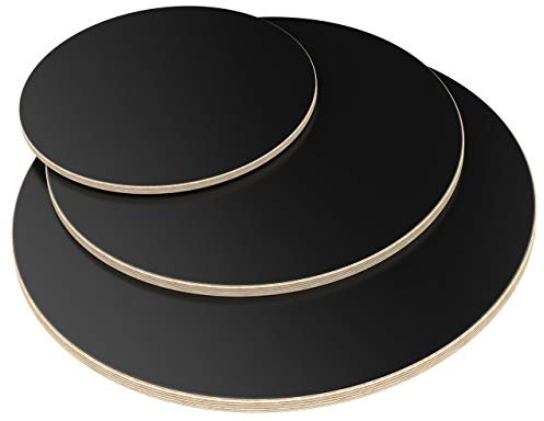 AUPROTEC Tischplatte 18mm rund Ø 600 mm schwarz Multiplexplatte melaminbeschichtet von 20cm-120cm auswählbar runde Sperrholz-Platten Birke Massiv Multiplex Holz Industriequalität