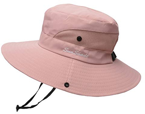 Anvevkn Damen Faltbarer Sonnenhut UV Schutz Sommerhut Wanderhut Fischerhut Gartenhut Wasserdicht Outdoor Buschhut mit Verstellbare Kinnband