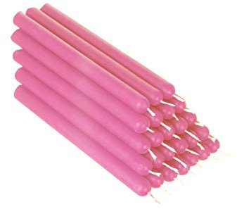 NKlaus 25x rosa cera d'api 12cm senza fuliggine candele da tavolo colorate candele pasquali candele rituali candele nuziali candele a goccia 36347