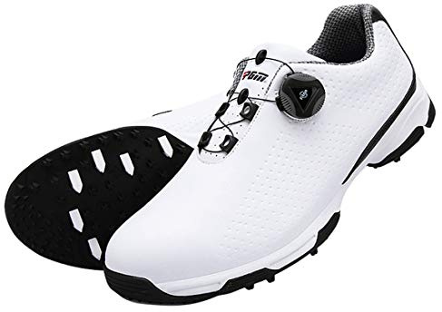 Chaussures de Golf Imperméables Anti-dérapage pour Hommes avec Système de Dentelle
