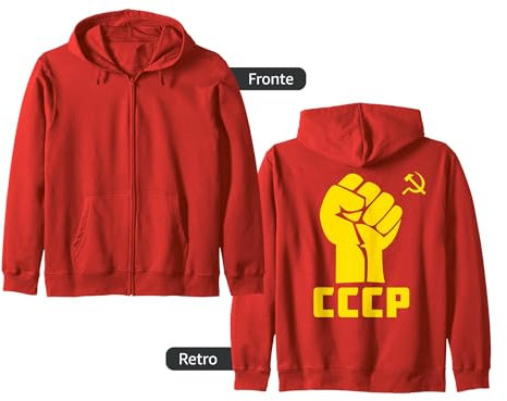 Unione Sovietica Falce e Martello Mano Potente del Comunismo Felpa con Cappuccio