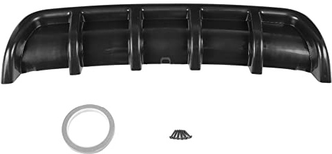 KIMISS Auto universal parachoques trasero difusor de labios estilo aleta de tiburón coche parachoques trasero difusor ala (brillante negro)+spoiler coche