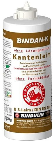 BNIDAN-K Kantenleim Holzleim Kunstharzleim (1-Komponenten-B3-Leim) inkl. 1 Pinsel von E-Com24 (Kantenleim 1000 ml)