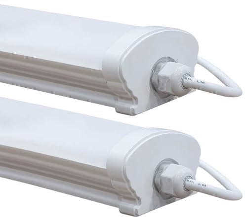 Europalamp - Réglette LED Étanches 120 cm - 36W - 3210LM - Blanc | Intérieur et Extérieur : Garages, Caves, Piscines, Parkings, Halls Industriels (6000k - Blanc froid, 2)