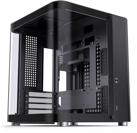 Jonsbo TK-1 2.0 Micro-ATX PC-Gehäuse Schwarz – Mini-Tower mit Zweikammer-Design, Tempered Glass, 240 mm Radiator Support und USB-C