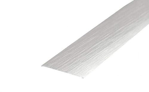 Self-Adhesive Anodised Aluminium Door Threshold - 30mm x 930mm (3.05 ft) Floor Trim Bar, Available in Multiple Finishes LPPG30K TMW Profiles (Brushed Silver)