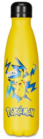 POKÉMON Thermosflasche – für Kinder mit Strohhalm 460 ml BPA-frei – Kindergarten, Grundschule – Edelstahl, Temperaturerhaltung bis zu 24 Stunden