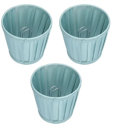 Juego De 3 Pantallas Para Lámpara, Pantallas Para Lámparas Pequeñas Con Clip, Pantallas Para Lámparas De Araña, Pantallas De Tela De Barril Para Luz De Pie Y Lámpara De Mesa(Azul)