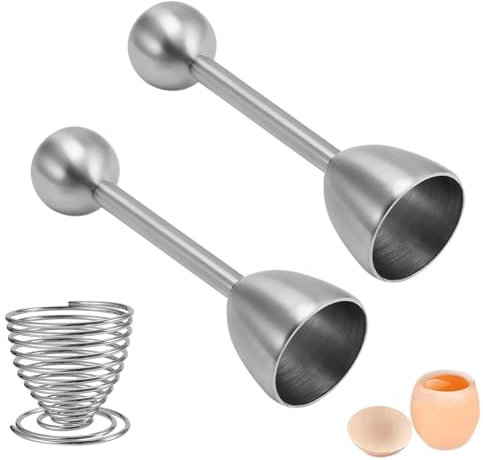 Abridor de CáScara de Huevos Cocidos,Egg Shell Opener,Abridor Cascaras Del Huevos Duros,Stainless Steel Egg Shell Opener & Separator,Longitud 10.5 Cm Apto Para Huevo Crudo