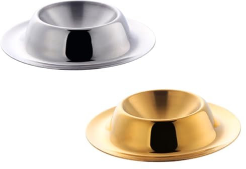 Amosfun Lot De 2 Supports Modernes pour Tasses De Table Support Non Bouilli pour Petit-déjeuner Doré/argenté 2 Pièces X 2
