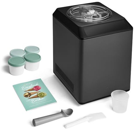SPRINGLANE Eismaschine & Joghurtbereiter Erika 2,5 L mit selbstkühlendem Kompressor 250W, Eiscrememaschine Edelstahl mit Kühl- und Heizfunktion, inkl. Rezeptheft (Erika + 4 Behälter Mini 400ml Mint)