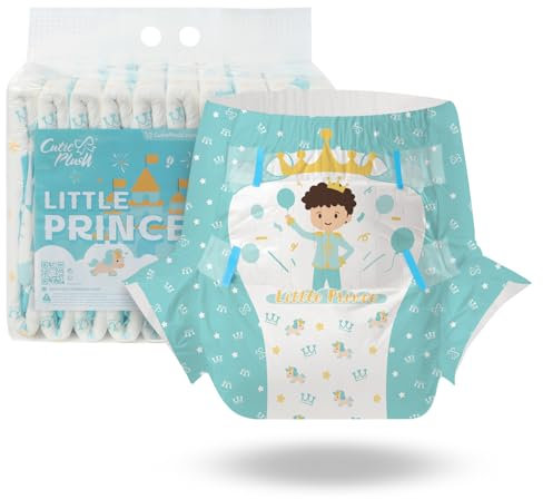 CutiePlusU Pañal adulto 10 piezas Little Castle Prince Bragas Desechables para Incontinencia con Bucles(Medium 28-38)