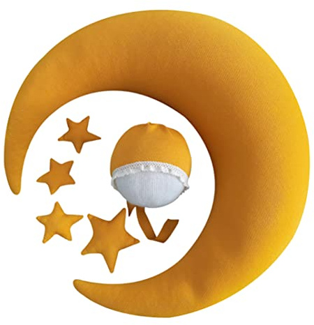 Baby Photography Moon Pillow Newborn Photography Props Posing Pillow Moon Star Pillows Set Infant Shoot Accessories Yellow