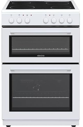 Electra 60cm Electric Cooker with Ceramic Hob - White - A Rated