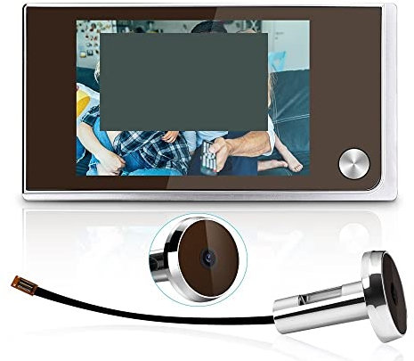 NGBFF Caméra de Sonnette sans Fil, Caméra Judas Sonnette 120 degrés visionneuse de Porte sans Fil Sonnette Maison Intelligente Porte caméra avec Moniteur,Facile à Installer