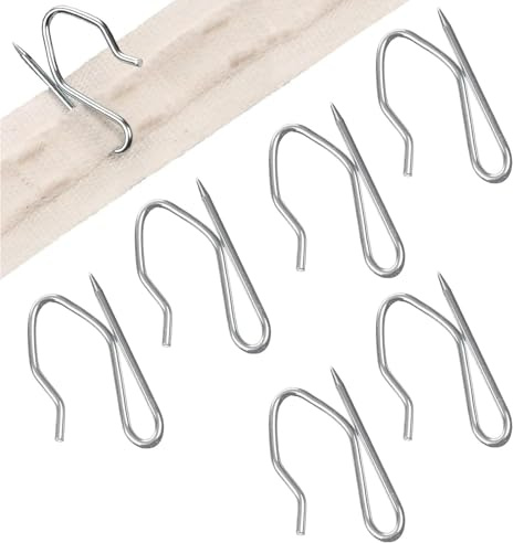 50Pcs Large Pointed Hooks, Heavy Duty Zinc Metal Drapery Pin Hooks, Metal Curtains Hooks, Curtain Pin Hooks,Window hooks metal,Pinch Pleat CurtainHooks for Window, Shower, Pencil Pleat Curtain
