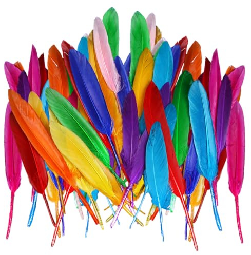 50Pcs Feather for Crafts Colorful Feathers Craft Feathers Feather Decoration Crafts for DIY Mask Hat Party Decorations