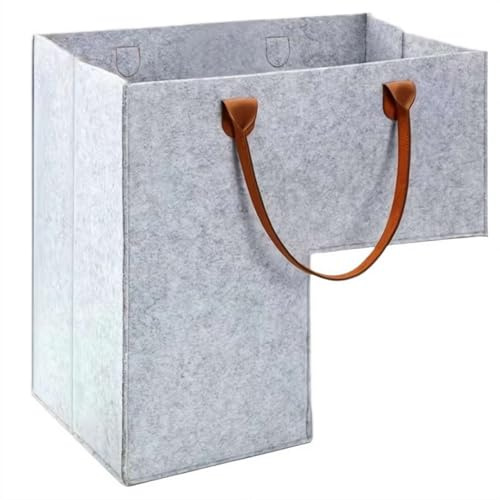 Faltbarer Treppenkorb mit Griff - 41,9 cm Stufenbox für Spielzeug, Bücher, Wäsche und mehr, Leinentreppe Organizer mit abnehmbarem Deckel für Teppich- oder Holztreppen, langlebiges und platzsparendes