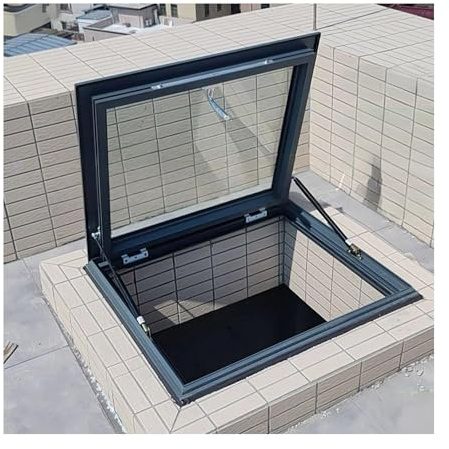 Lucernario da Tetto, Illuminazione interrata, Finestra per pozzo con Doppio Vetro temperato, Montaggio a Filo, sportello di Accesso al Tetto, Porta di Sicurezza, Copertura per Finestra di VI