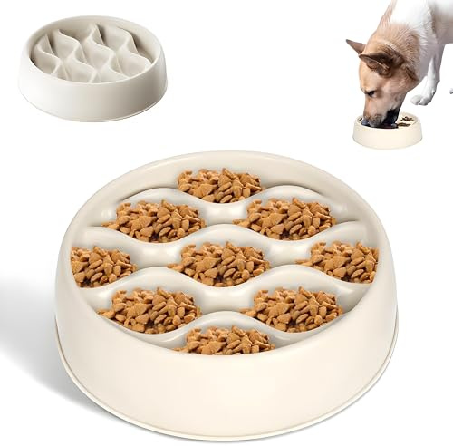 Anti Schling Napf Hund, ø 19 cm Slow Feeder Hundenapf, rutschfest Napfset Katzennapf Fressnapf für Mittelgroße und kleine Hunde, Katzen, Spülmaschinenfest, Lebensmittelechtes Material
