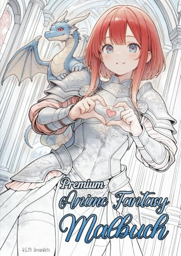 Premium Anime und Manga Fantasy Malbuch – Perfektes Geschenk für Mädchen, Jungs und kreative Erwachsene: 50 wunderschöne, qualitativ hochwertige ... ein traumhaftes, entspanntes cozy Erlebnis
