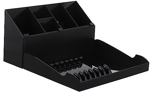IWOWHERO 1 Set Hair Cutting Tool Organizer with Tray Professional Salon Shear Holder Rack for Hairdressing Combs and Clips Elegant Design for Home and Barber Shop Use