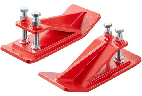 VEVOR Protecteur de Godet de Tracteur, Lot de 2, Protecteur de Bord de Godet Acier Robuste, Dispositif Antidérapant avec Écrous, Boulons à Double Hexagone, pour Déneigement, Épandage de Gravier, Rouge