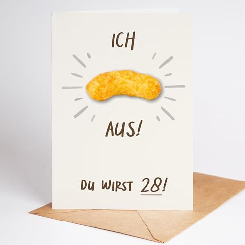Lovely Cards -Ich Flip aus! Du wirst 28! - schöne Gllückwunschkarte - Geburtstagskarte lustig - lustige Geburtstagsgeschenke für Männer und Frauen, Sohn, Tochter - A6 (Klappkarte) - 28 Jahre