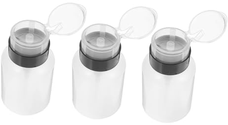 Healeved 3 STÜCKE Teiliges Maniküre Pressspender aus Langlebigem Kunststoff Auslaufsichere Nagellackentferner Flaschen für Gel UV gel Entferner Praktische Flüssigkeitsbehälter für
