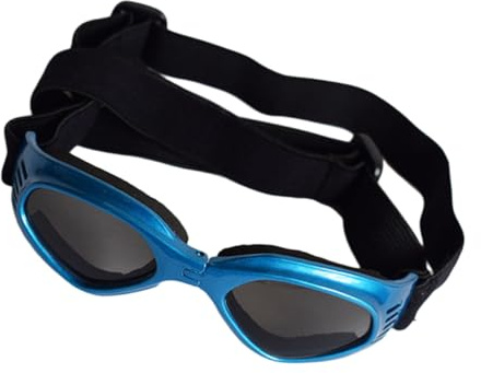 SOIMISS Tierbrille für Hunde und Katzen mit Verstellbaren Riemen und Belüftungsdesign Modische Blaue Sonnenbrillen für Augenschutz im Freien