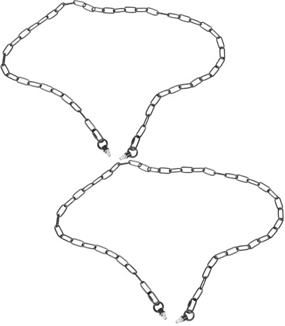 AKOOSY 2 Sets Garteneisenkette mit Schlossösen und Schrauben Wetterfeste Metallkette für Hängesessel Schaukel Pflanzenhalter Dekobrücke Schwarz Rostfrei Vielseitig Einsetzbar