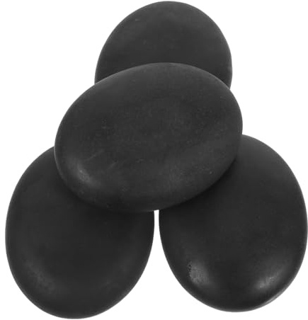 LOORGVEL 4pezzi Pietre Calde per Massaggio Kit Pietre Massaggio di Basalto Set di Calde per Massaggi Casa Riscaldate per Spa Rilassamento Muscolare