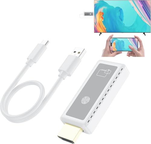 1080P Wireless HDMI Display Adapter, 2.4G & 5G Wireless HDMI Screen Mirroring Adapter Extender de Smartphone/Portátil a HDTV/Monitor/Proyector, WiFi Display Dongle compatible con AirPlay/Miracast