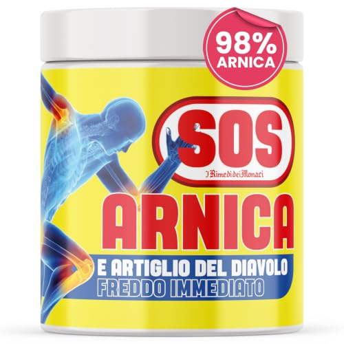 SOS Crema Arnica e Artiglio del Diavolo Gel 500ml Effetto Freddo Immediato, Arnica Montana e Artiglio del Diavolo Extra Forte, Massaggio Corpo Gambe Pesanti, Made in Italy | Rimedi dei Monaci