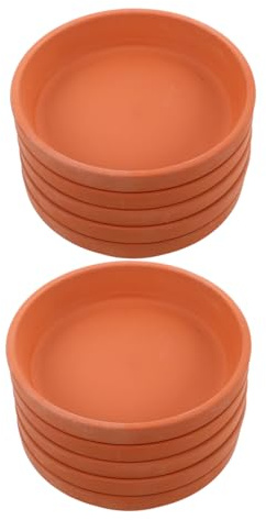 Beavorty 12 Pezzi Vassoio Rotondo in Terracotta per Piante e Vasi da Interno e Balconi, Design Elegante Bordo Basso Stabile e Facile da Pulire, Sottovasi Piccoli per Fiori