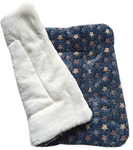 LissomPlume waschbare Sommerhaustiermatte Haustierdecke Hundedecke Katzendecke Tierdecke Hundebett - blau Stern 32*50