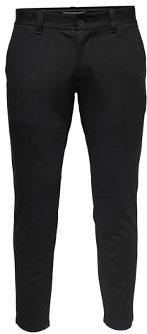 ONLY & SONS herr Byxor Onsmark byxa Gw 0209 Noos, svart, 34W / 34L