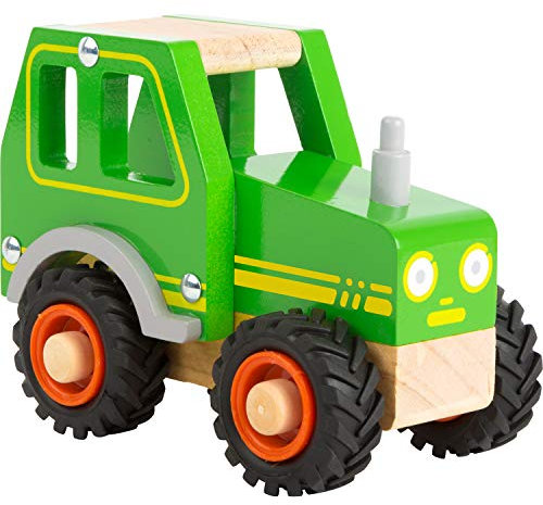 small foot Traktor aus 100% FSC-zertifizierten Holz und mit großen gummierten Reifen, ab 18 Monate, 11078, grün