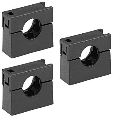 sourcing map Corrugated Tube Holder AD13 Plastic Mounting Bracket Pipe Clamp Clips with Double Struts 3Pcs