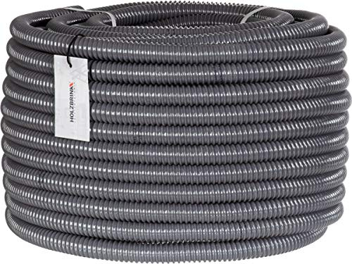 HOLZBRINK Tuyau d'Aspiration et de Refoulement 25 mm (1”), en PVC renforcé pour étangs, irrigation, pompes, longueur : 20 m, HVS-02-20