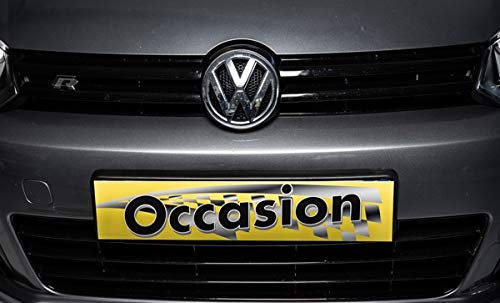 Cache Plaque lot Occasion immatriculation Jaune concessionnaire Automobile - Lot de 5 Neuf