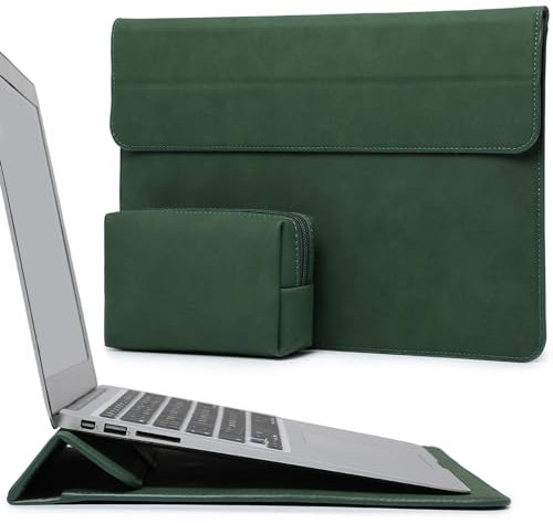 HYZUO 13,3-14 Zoll Laptop Hülle Tasche mit Standfunktion für MacBook Pro 14 M5/M4/M3/M2/M1 2026-2021, MacBook Pro/Air 13,3, 13 13,5 13,8 Surface Laptop, HP Spectre X360 13/14, Mitternachtsgrün