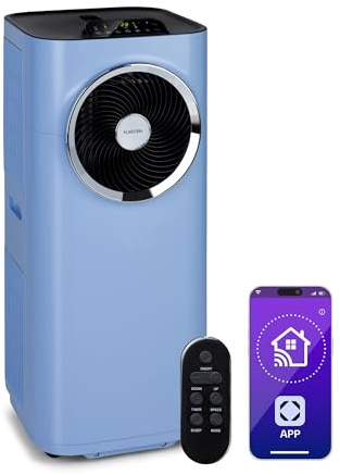 Klarstein Mini Climatiseur Mobile Silencieux, Portable 5 en 1, Purificateur et Elimination des Odeurs, Mode Nuit, Déshumidificateur d'Air, Faible Conso, 10K BTU