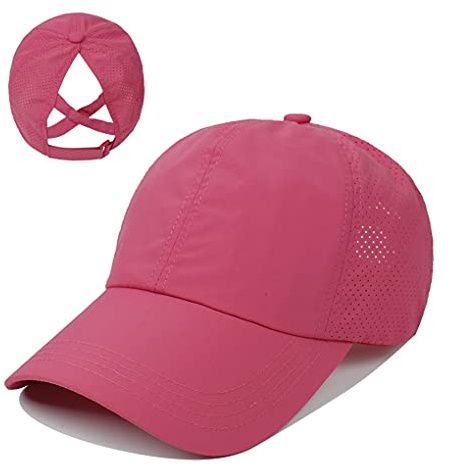 Hadwii Baseball Kappe Unisex Damen Mesh Pferdeschwanz Basecap Trucker Cap Sonnenhut Sonnenschutz Schnell trocknender Hut Einheitsgröße Kopfumfang 56-58cm