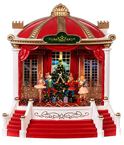 Holyart Scène de théâtre Verre Neige Ballet Casse-Noisette 25x20x10 cm LED