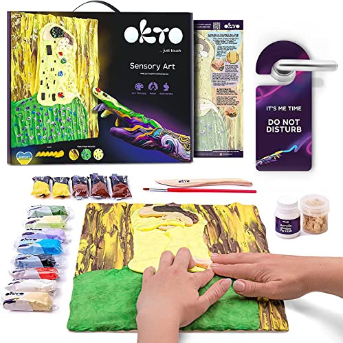OKTO The Kiss Art Craft Kits for Adults UK - Ähnlich wie Malen nach Zahlen für Erwachsene, lufttrocknender Ton Modellierset, Kunst und Handwerk für Erwachsene, Bastelset, Gold